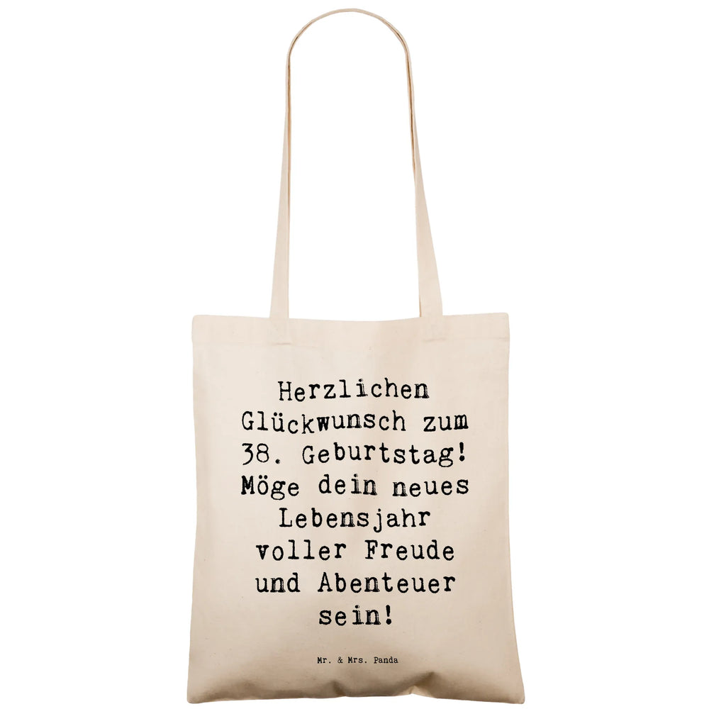 Tragetasche Spruch 38. Geburtstag Freude Abenteuer Beuteltasche, Beutel, Einkaufstasche, Jutebeutel, Stoffbeutel, Tasche, Shopper, Umhängetasche, Strandtasche, Schultertasche, Stofftasche, Tragetasche, Badetasche, Jutetasche, Einkaufstüte, Laptoptasche, Geburtstag, Geburtstagsgeschenk, Geschenk