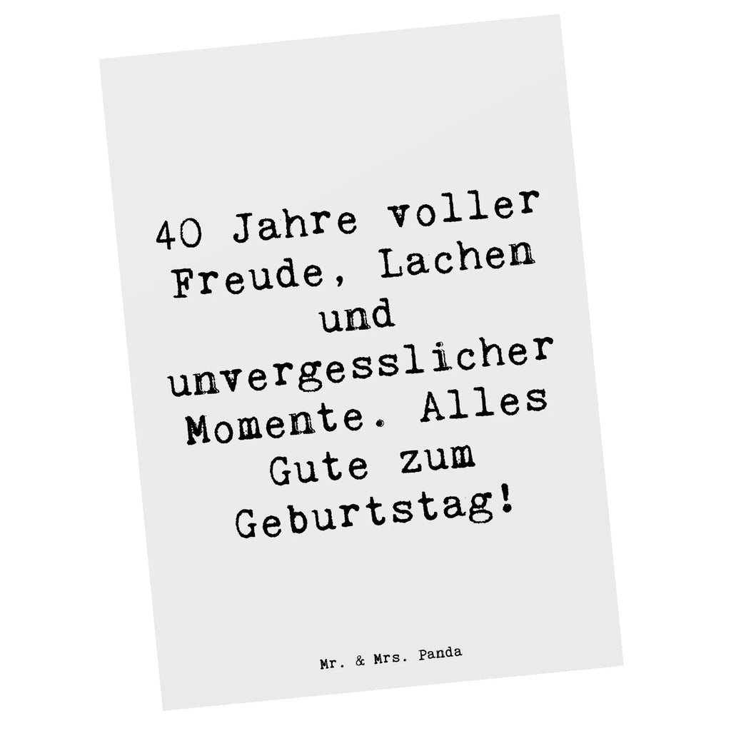 Postkarte Spruch 40. Geburtstag Freude Postkarte, Karte, Geschenkkarte, Grußkarte, Einladung, Ansichtskarte, Geburtstagskarte, Einladungskarte, Dankeskarte, Ansichtskarten, Einladung Geburtstag, Einladungskarten Geburtstag, Geburtstag, Geburtstagsgeschenk, Geschenk