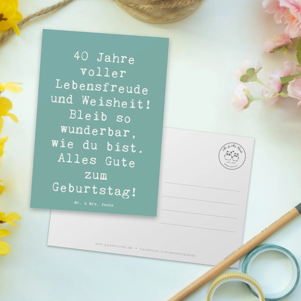 Postkarte Spruch 40. Geburtstag Freude Postkarte, Karte, Geschenkkarte, Grußkarte, Einladung, Ansichtskarte, Geburtstagskarte, Einladungskarte, Dankeskarte, Ansichtskarten, Einladung Geburtstag, Einladungskarten Geburtstag, Geburtstag, Geburtstagsgeschenk, Geschenk