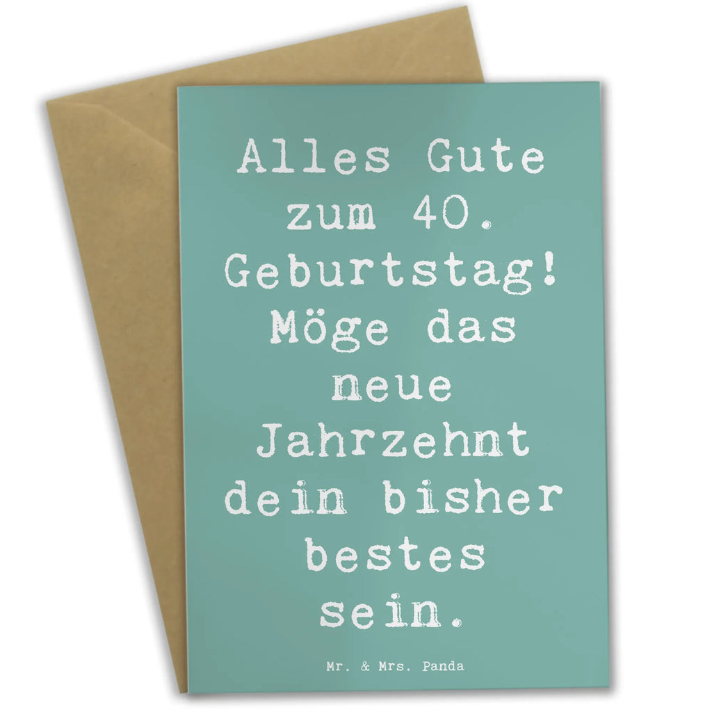 Grußkarte Spruch 40. Geburtstag Alles Gute Grußkarte, Klappkarte, Einladungskarte, Glückwunschkarte, Hochzeitskarte, Geburtstagskarte, Karte, Ansichtskarten, Geburtstag, Geburtstagsgeschenk, Geschenk