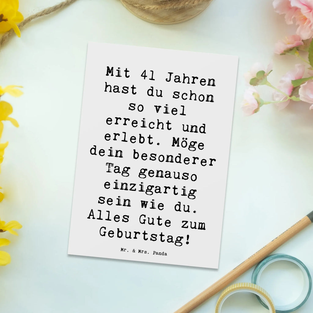 Postkarte Spruch 41. Geburtstag Postkarte, Karte, Geschenkkarte, Grußkarte, Einladung, Ansichtskarte, Geburtstagskarte, Einladungskarte, Dankeskarte, Ansichtskarten, Einladung Geburtstag, Einladungskarten Geburtstag, Geburtstag, Geburtstagsgeschenk, Geschenk