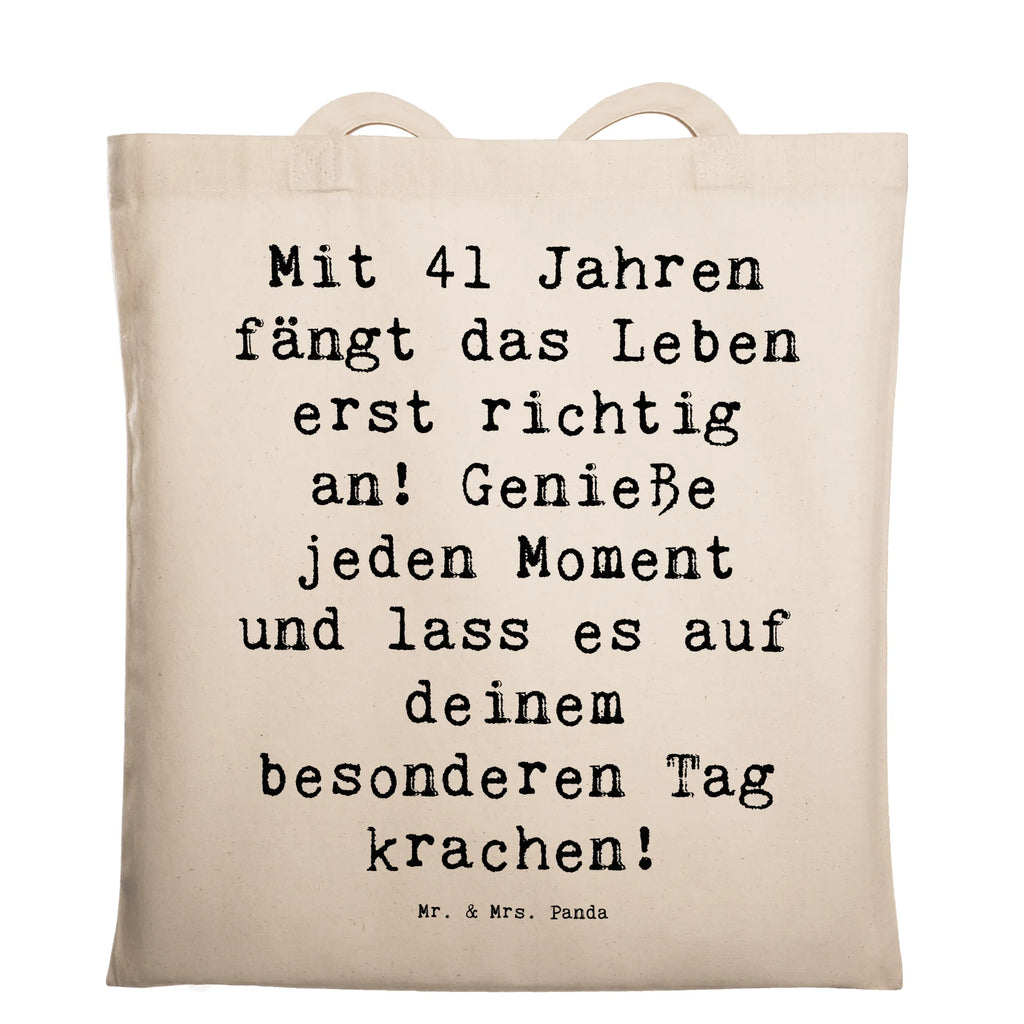 Tragetasche Spruch 41. Geburtstag Beuteltasche, Beutel, Einkaufstasche, Jutebeutel, Stoffbeutel, Tasche, Shopper, Umhängetasche, Strandtasche, Schultertasche, Stofftasche, Tragetasche, Badetasche, Jutetasche, Einkaufstüte, Laptoptasche, Geburtstag, Geburtstagsgeschenk, Geschenk