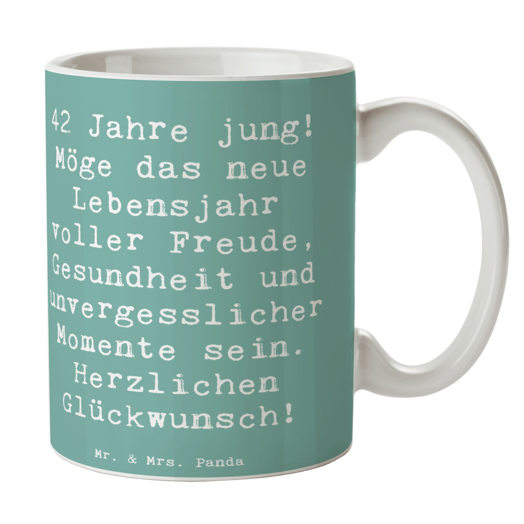 Tasse Spruch 42. Geburtstag Freude Tasse, Kaffeetasse, Teetasse, Becher, Kaffeebecher, Teebecher, Keramiktasse, Porzellantasse, Büro Tasse, Geschenk Tasse, Tasse Sprüche, Tasse Motive, Kaffeetassen, Tasse bedrucken, Designer Tasse, Cappuccino Tassen, Schöne Teetassen, Geburtstag, Geburtstagsgeschenk, Geschenk