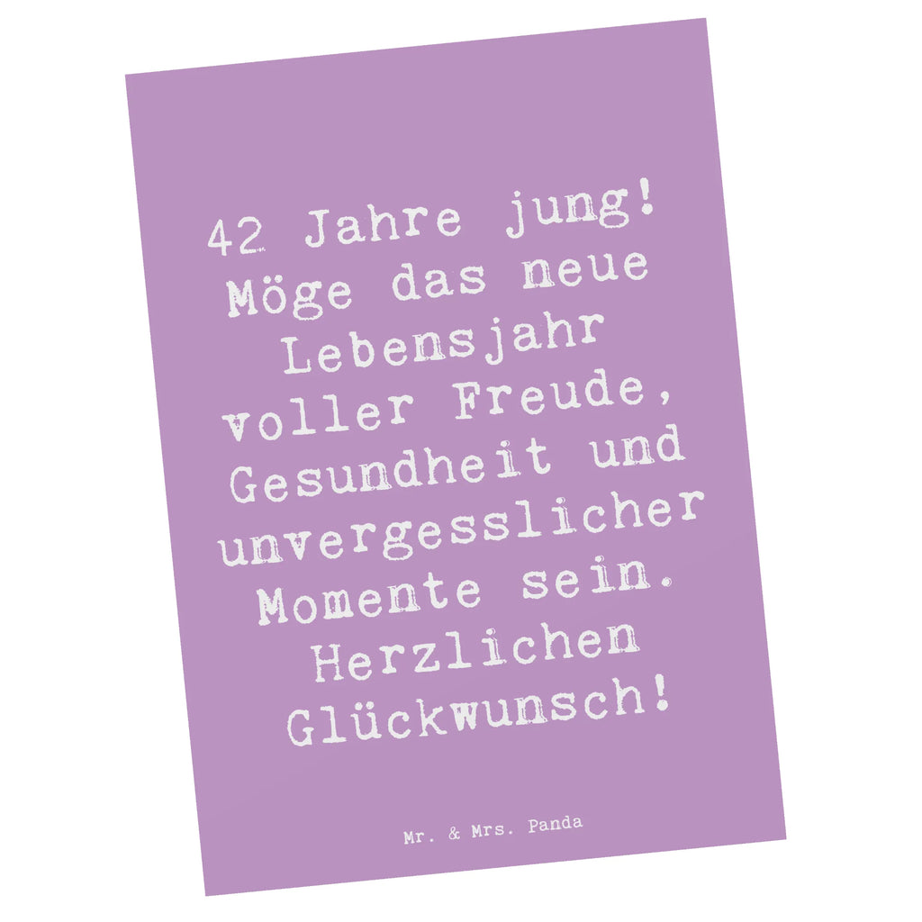 Postkarte Spruch 42. Geburtstag Freude Postkarte, Karte, Geschenkkarte, Grußkarte, Einladung, Ansichtskarte, Geburtstagskarte, Einladungskarte, Dankeskarte, Ansichtskarten, Einladung Geburtstag, Einladungskarten Geburtstag, Geburtstag, Geburtstagsgeschenk, Geschenk