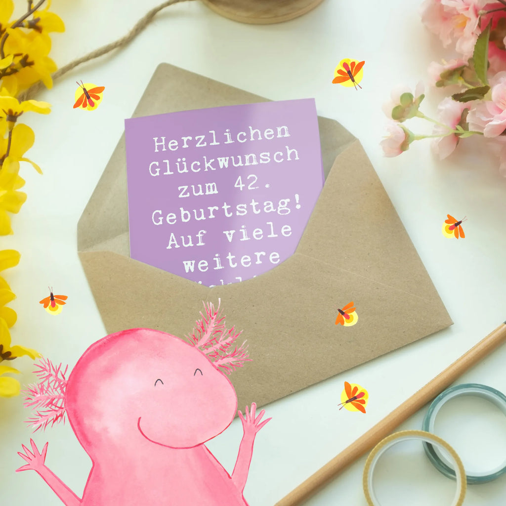 Grußkarte Spruch 42. Geburtstag Glückwunsch Grußkarte, Klappkarte, Einladungskarte, Glückwunschkarte, Hochzeitskarte, Geburtstagskarte, Karte, Ansichtskarten, Geburtstag, Geburtstagsgeschenk, Geschenk