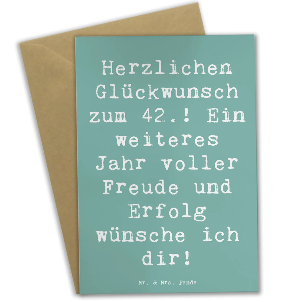 Grußkarte Spruch 42. Geburtstag Grußkarte, Klappkarte, Einladungskarte, Glückwunschkarte, Hochzeitskarte, Geburtstagskarte, Karte, Ansichtskarten, Geburtstag, Geburtstagsgeschenk, Geschenk