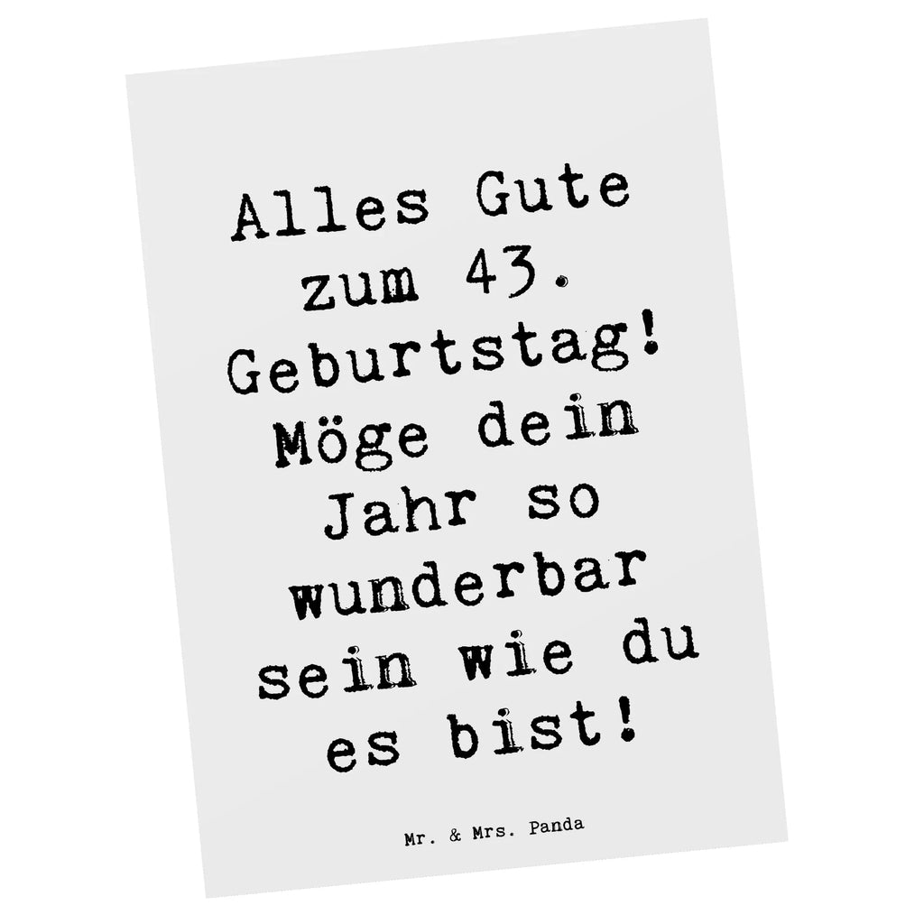 Postkarte Spruch 43. Geburtstag Postkarte, Karte, Geschenkkarte, Grußkarte, Einladung, Ansichtskarte, Geburtstagskarte, Einladungskarte, Dankeskarte, Ansichtskarten, Einladung Geburtstag, Einladungskarten Geburtstag, Geburtstag, Geburtstagsgeschenk, Geschenk