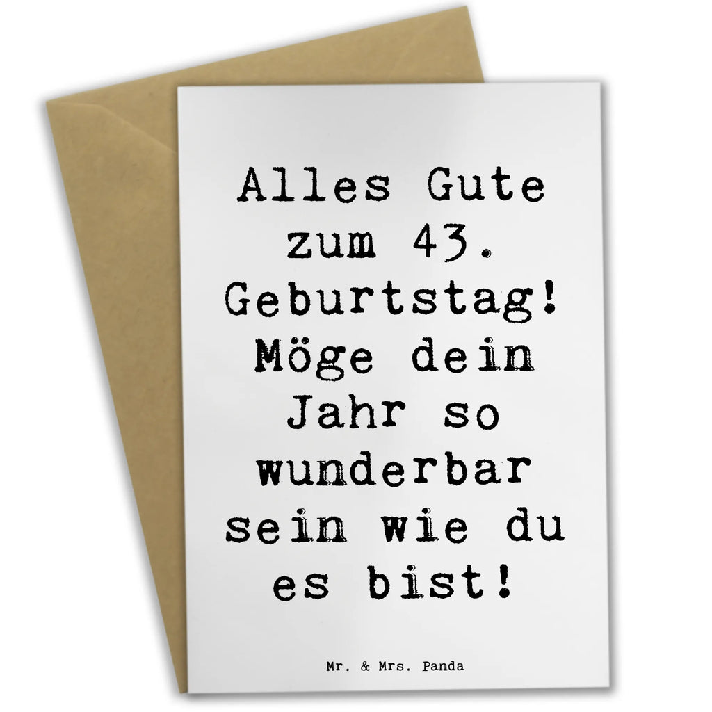 Grußkarte Spruch 43. Geburtstag Grußkarte, Klappkarte, Einladungskarte, Glückwunschkarte, Hochzeitskarte, Geburtstagskarte, Karte, Ansichtskarten, Geburtstag, Geburtstagsgeschenk, Geschenk