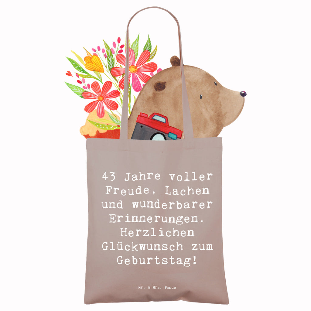 Tragetasche Spruch 43. Geburtstag Freude Beuteltasche, Beutel, Einkaufstasche, Jutebeutel, Stoffbeutel, Tasche, Shopper, Umhängetasche, Strandtasche, Schultertasche, Stofftasche, Tragetasche, Badetasche, Jutetasche, Einkaufstüte, Laptoptasche, Geburtstag, Geburtstagsgeschenk, Geschenk