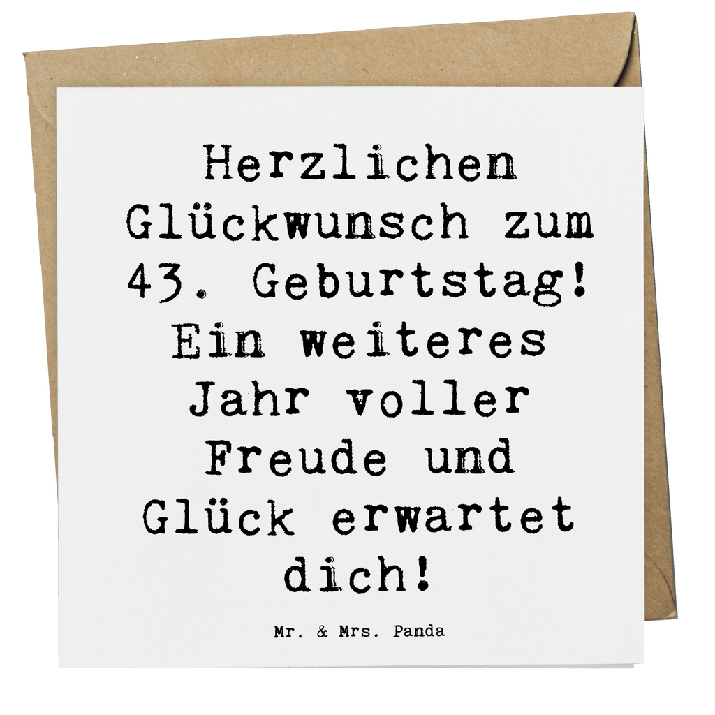 Deluxe Karte Spruch 43. Geburtstag Freude Karte, Grußkarte, Klappkarte, Einladungskarte, Glückwunschkarte, Hochzeitskarte, Geburtstagskarte, Hochwertige Grußkarte, Hochwertige Klappkarte, Geburtstag, Geburtstagsgeschenk, Geschenk