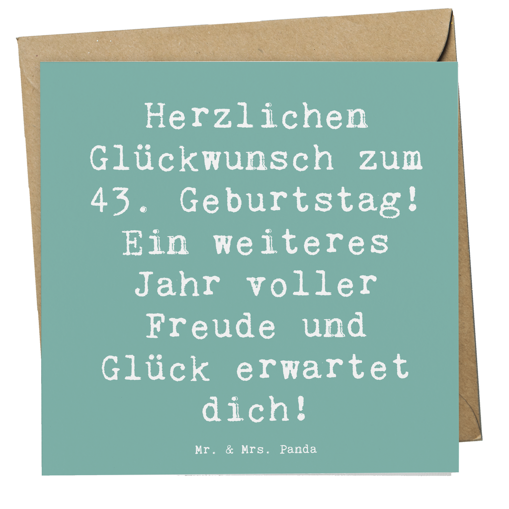 Deluxe Karte Spruch 43. Geburtstag Freude Karte, Grußkarte, Klappkarte, Einladungskarte, Glückwunschkarte, Hochzeitskarte, Geburtstagskarte, Hochwertige Grußkarte, Hochwertige Klappkarte, Geburtstag, Geburtstagsgeschenk, Geschenk