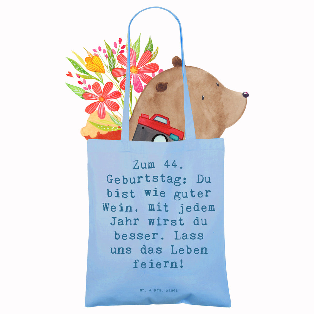 Tragetasche Spruch 44. Geburtstag Beuteltasche, Beutel, Einkaufstasche, Jutebeutel, Stoffbeutel, Tasche, Shopper, Umhängetasche, Strandtasche, Schultertasche, Stofftasche, Tragetasche, Badetasche, Jutetasche, Einkaufstüte, Laptoptasche, Geburtstag, Geburtstagsgeschenk, Geschenk