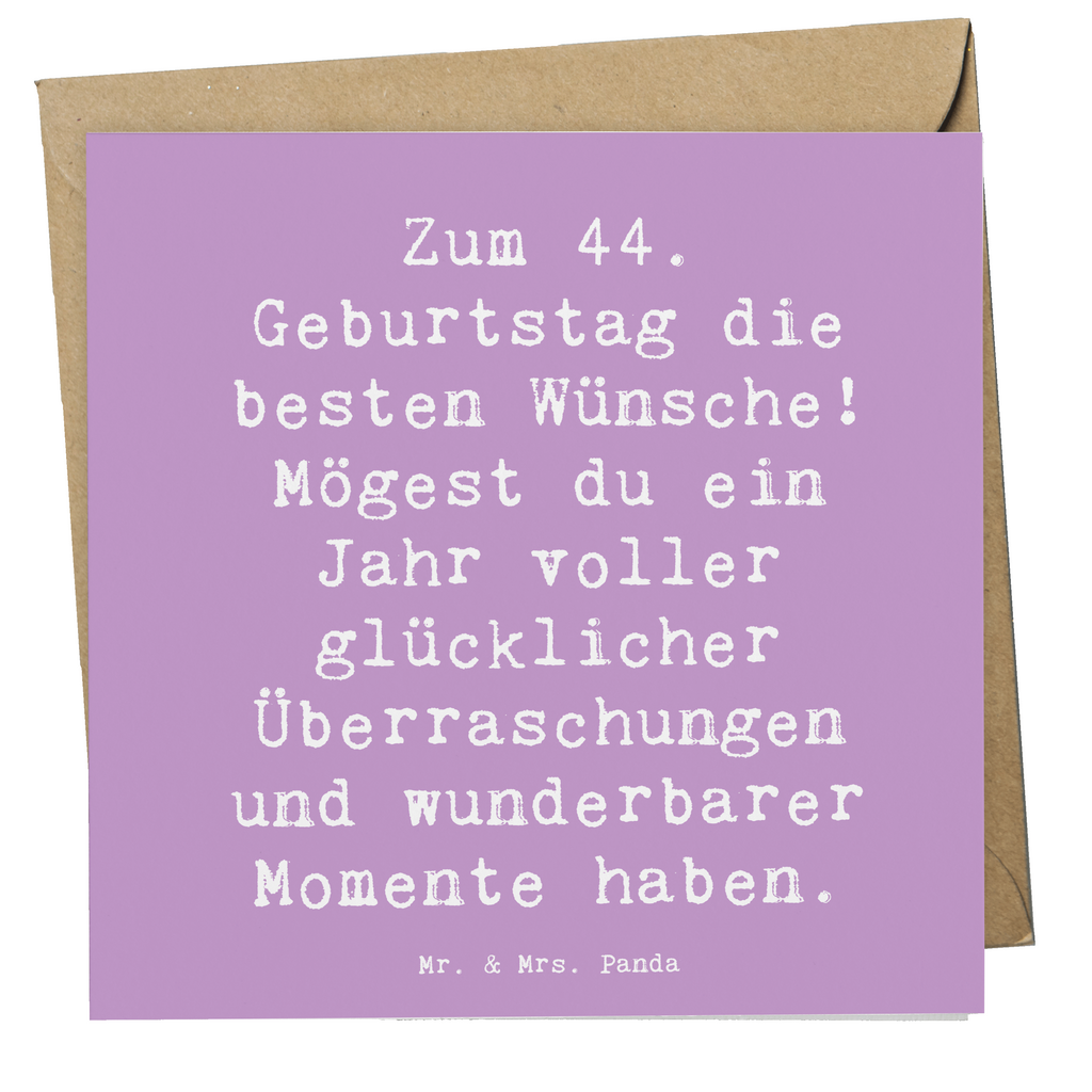 Deluxe Karte Spruch 44. Geburtstag Glückwünsche Karte, Grußkarte, Klappkarte, Einladungskarte, Glückwunschkarte, Hochzeitskarte, Geburtstagskarte, Hochwertige Grußkarte, Hochwertige Klappkarte, Geburtstag, Geburtstagsgeschenk, Geschenk