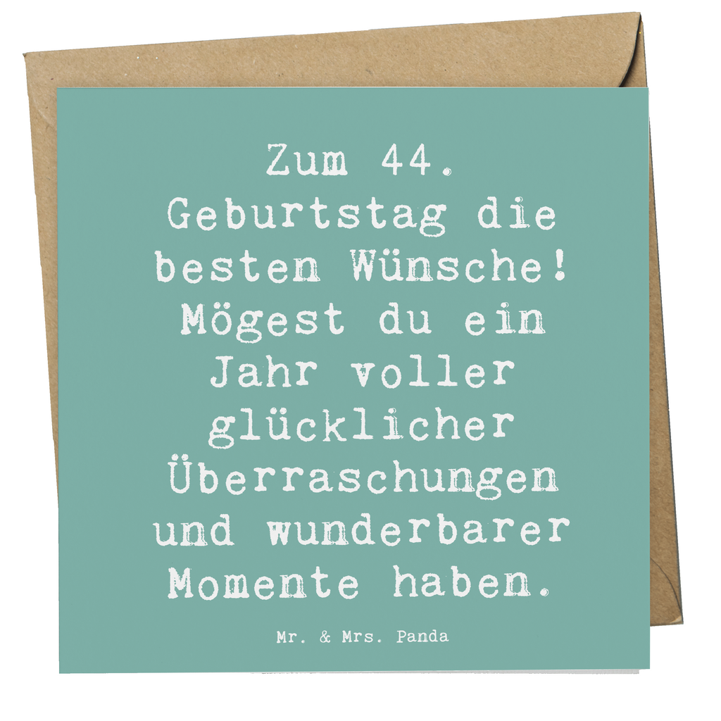 Deluxe Karte Spruch 44. Geburtstag Glückwünsche Karte, Grußkarte, Klappkarte, Einladungskarte, Glückwunschkarte, Hochzeitskarte, Geburtstagskarte, Hochwertige Grußkarte, Hochwertige Klappkarte, Geburtstag, Geburtstagsgeschenk, Geschenk