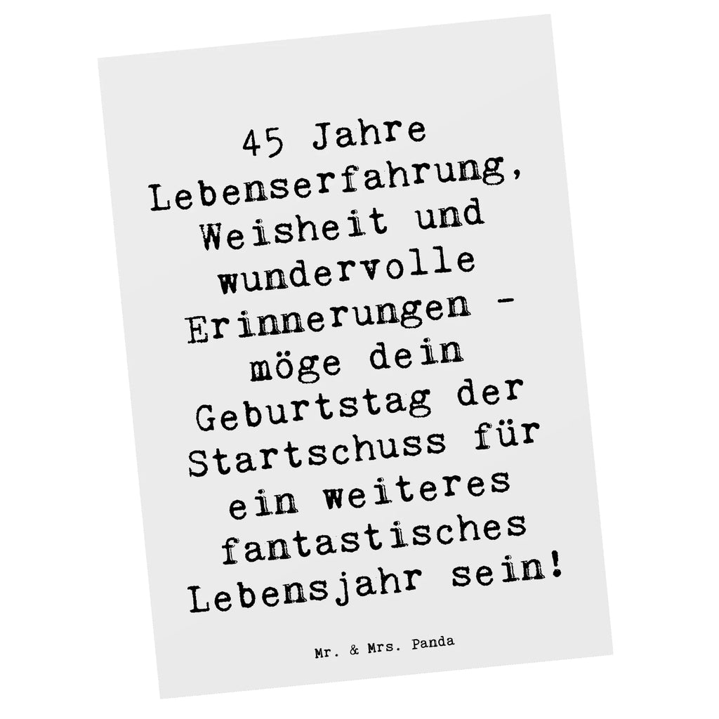 Postkarte Spruch 45. Geburtstag Postkarte, Karte, Geschenkkarte, Grußkarte, Einladung, Ansichtskarte, Geburtstagskarte, Einladungskarte, Dankeskarte, Ansichtskarten, Einladung Geburtstag, Einladungskarten Geburtstag, Geburtstag, Geburtstagsgeschenk, Geschenk