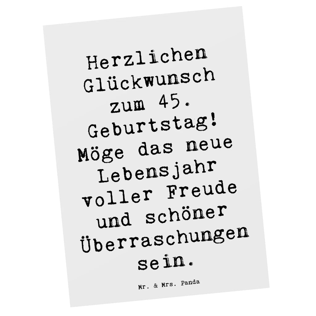 Postkarte Spruch 45. Geburtstag Freude Postkarte, Karte, Geschenkkarte, Grußkarte, Einladung, Ansichtskarte, Geburtstagskarte, Einladungskarte, Dankeskarte, Ansichtskarten, Einladung Geburtstag, Einladungskarten Geburtstag, Geburtstag, Geburtstagsgeschenk, Geschenk