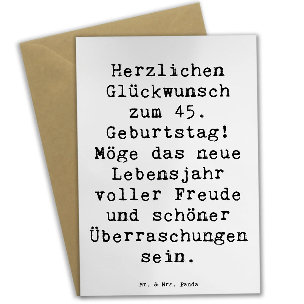 Grußkarte Spruch 45. Geburtstag Freude Grußkarte, Klappkarte, Einladungskarte, Glückwunschkarte, Hochzeitskarte, Geburtstagskarte, Karte, Ansichtskarten, Geburtstag, Geburtstagsgeschenk, Geschenk