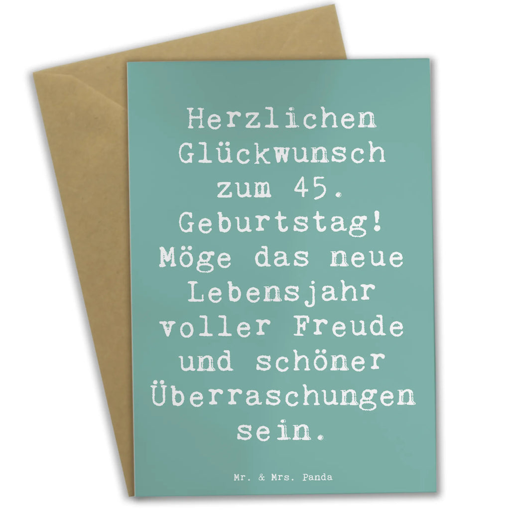 Grußkarte Spruch 45. Geburtstag Freude Grußkarte, Klappkarte, Einladungskarte, Glückwunschkarte, Hochzeitskarte, Geburtstagskarte, Karte, Ansichtskarten, Geburtstag, Geburtstagsgeschenk, Geschenk