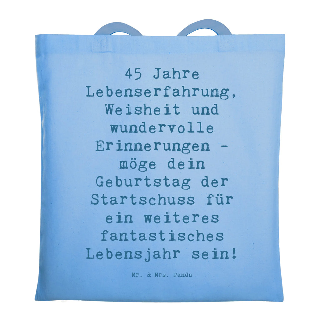 Tragetasche Spruch 45. Geburtstag Beuteltasche, Beutel, Einkaufstasche, Jutebeutel, Stoffbeutel, Tasche, Shopper, Umhängetasche, Strandtasche, Schultertasche, Stofftasche, Tragetasche, Badetasche, Jutetasche, Einkaufstüte, Laptoptasche, Geburtstag, Geburtstagsgeschenk, Geschenk