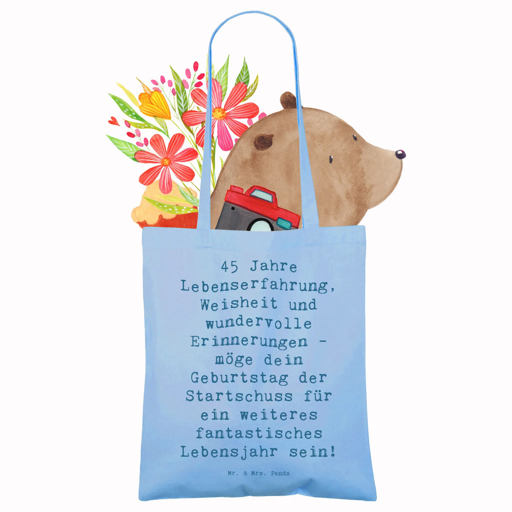 Tragetasche Spruch 45. Geburtstag Beuteltasche, Beutel, Einkaufstasche, Jutebeutel, Stoffbeutel, Tasche, Shopper, Umhängetasche, Strandtasche, Schultertasche, Stofftasche, Tragetasche, Badetasche, Jutetasche, Einkaufstüte, Laptoptasche, Geburtstag, Geburtstagsgeschenk, Geschenk