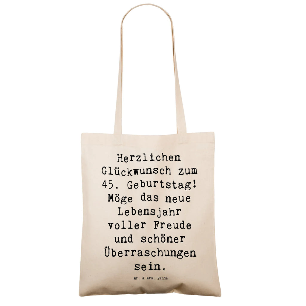 Tragetasche Spruch 45. Geburtstag Freude Beuteltasche, Beutel, Einkaufstasche, Jutebeutel, Stoffbeutel, Tasche, Shopper, Umhängetasche, Strandtasche, Schultertasche, Stofftasche, Tragetasche, Badetasche, Jutetasche, Einkaufstüte, Laptoptasche, Geburtstag, Geburtstagsgeschenk, Geschenk