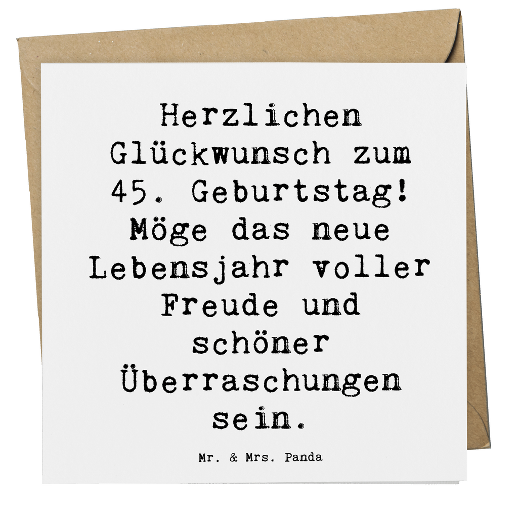 Deluxe Karte Spruch 45. Geburtstag Freude Karte, Grußkarte, Klappkarte, Einladungskarte, Glückwunschkarte, Hochzeitskarte, Geburtstagskarte, Hochwertige Grußkarte, Hochwertige Klappkarte, Geburtstag, Geburtstagsgeschenk, Geschenk