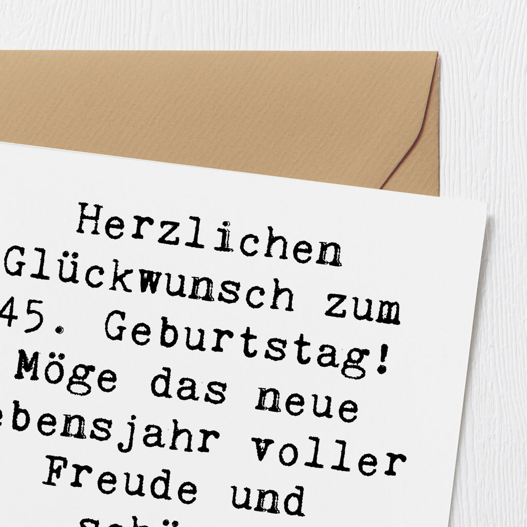 Deluxe Karte Spruch 45. Geburtstag Freude Karte, Grußkarte, Klappkarte, Einladungskarte, Glückwunschkarte, Hochzeitskarte, Geburtstagskarte, Hochwertige Grußkarte, Hochwertige Klappkarte, Geburtstag, Geburtstagsgeschenk, Geschenk