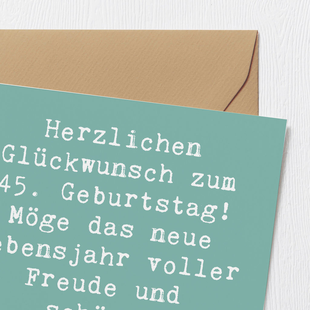 Deluxe Karte Spruch 45. Geburtstag Freude Karte, Grußkarte, Klappkarte, Einladungskarte, Glückwunschkarte, Hochzeitskarte, Geburtstagskarte, Hochwertige Grußkarte, Hochwertige Klappkarte, Geburtstag, Geburtstagsgeschenk, Geschenk