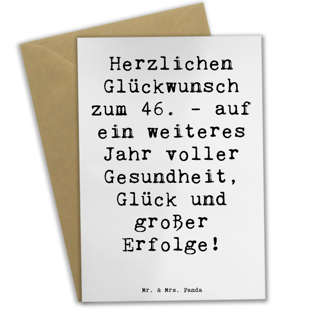 Grußkarte Spruch 46. Geburtstag Glückwünsche Grußkarte, Klappkarte, Einladungskarte, Glückwunschkarte, Hochzeitskarte, Geburtstagskarte, Karte, Ansichtskarten, Geburtstag, Geburtstagsgeschenk, Geschenk