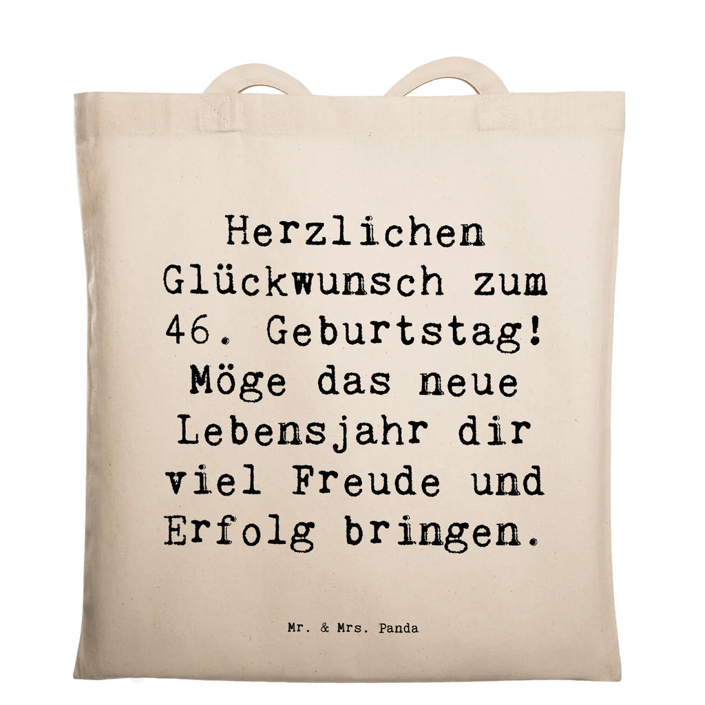 Tragetasche Spruch 46. Geburtstag Beuteltasche, Beutel, Einkaufstasche, Jutebeutel, Stoffbeutel, Tasche, Shopper, Umhängetasche, Strandtasche, Schultertasche, Stofftasche, Tragetasche, Badetasche, Jutetasche, Einkaufstüte, Laptoptasche, Geburtstag, Geburtstagsgeschenk, Geschenk