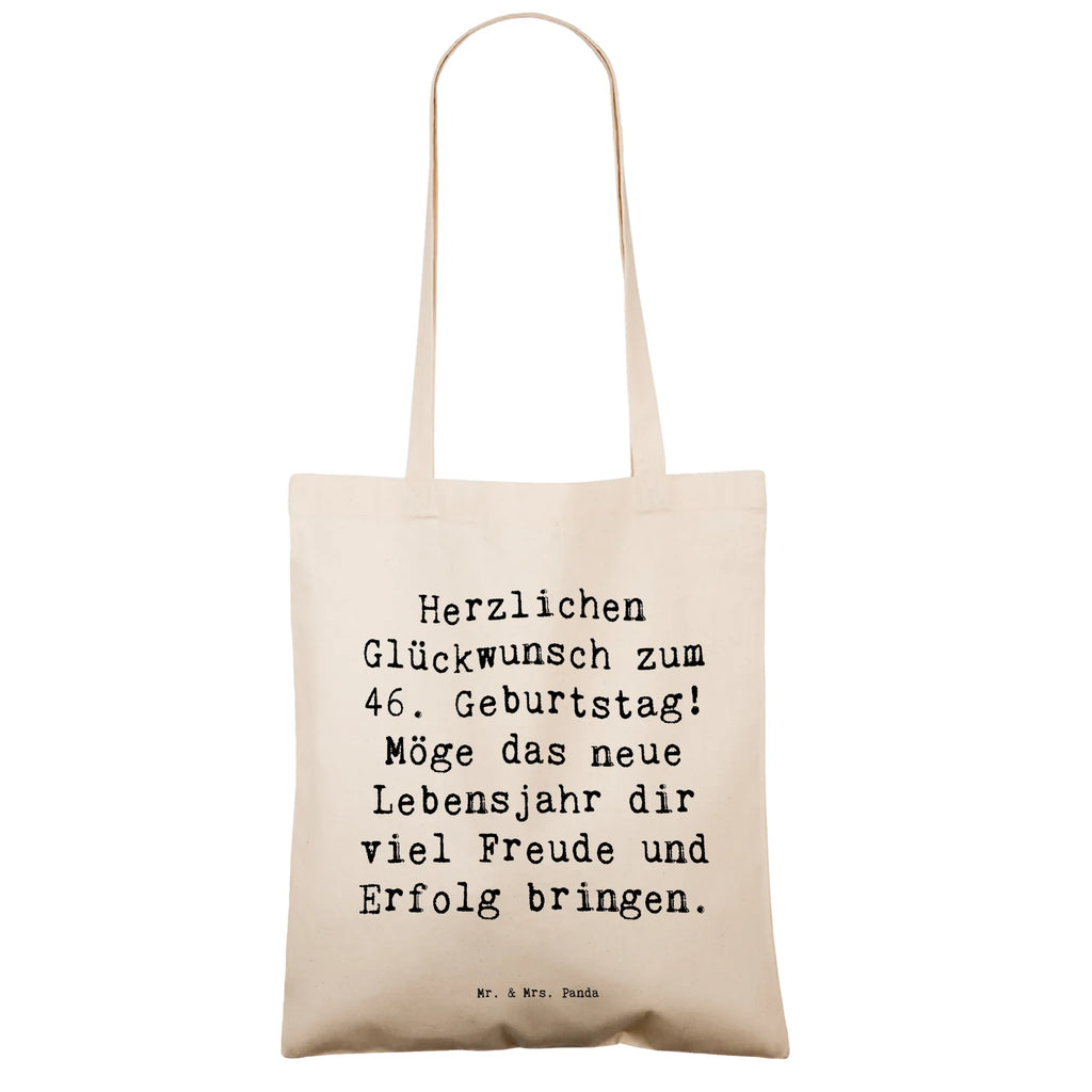 Tragetasche Spruch 46. Geburtstag Beuteltasche, Beutel, Einkaufstasche, Jutebeutel, Stoffbeutel, Tasche, Shopper, Umhängetasche, Strandtasche, Schultertasche, Stofftasche, Tragetasche, Badetasche, Jutetasche, Einkaufstüte, Laptoptasche, Geburtstag, Geburtstagsgeschenk, Geschenk