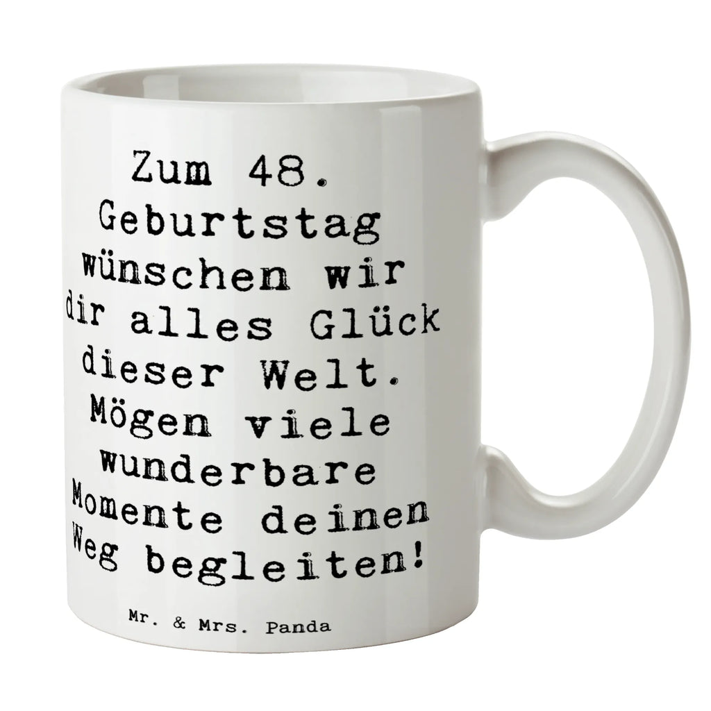 Tasse Spruch 48. Geburtstag Glück Tasse, Kaffeetasse, Teetasse, Becher, Kaffeebecher, Teebecher, Keramiktasse, Porzellantasse, Büro Tasse, Geschenk Tasse, Tasse Sprüche, Tasse Motive, Kaffeetassen, Tasse bedrucken, Designer Tasse, Cappuccino Tassen, Schöne Teetassen, Geburtstag, Geburtstagsgeschenk, Geschenk