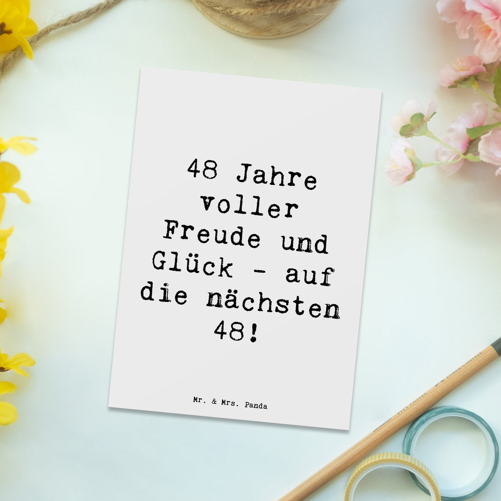 Postkarte Spruch 48. Geburtstag Freude Postkarte, Karte, Geschenkkarte, Grußkarte, Einladung, Ansichtskarte, Geburtstagskarte, Einladungskarte, Dankeskarte, Ansichtskarten, Einladung Geburtstag, Einladungskarten Geburtstag, Geburtstag, Geburtstagsgeschenk, Geschenk