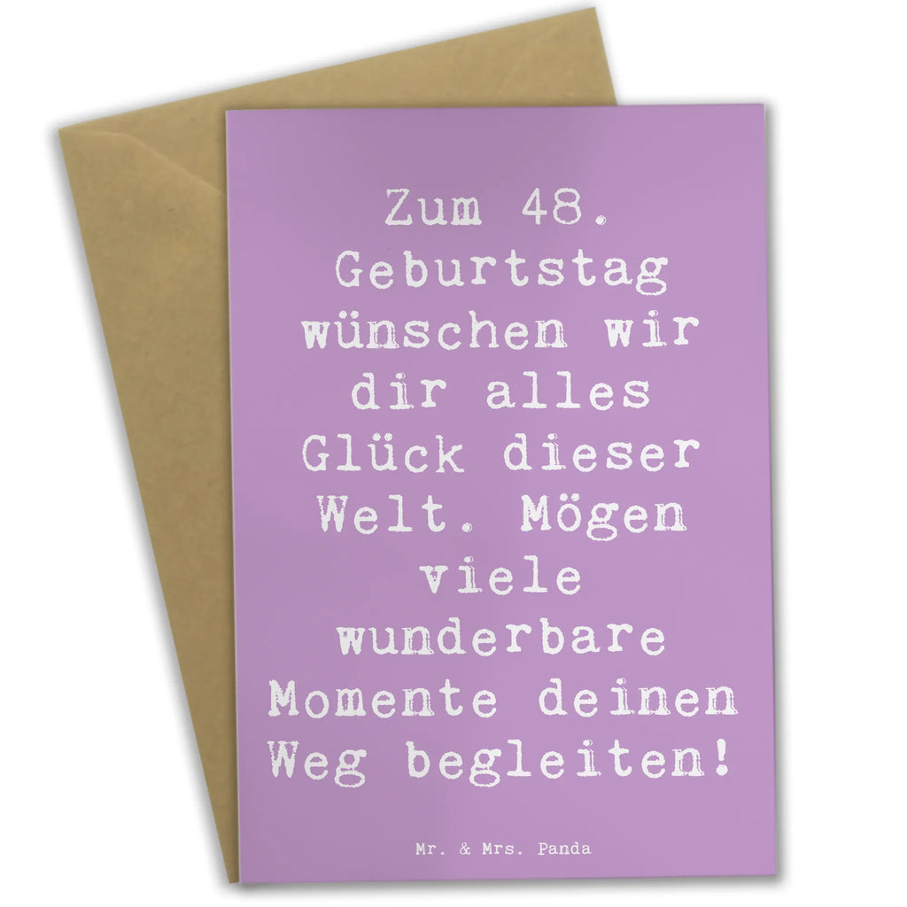 Grußkarte Spruch 48. Geburtstag Glück Grußkarte, Klappkarte, Einladungskarte, Glückwunschkarte, Hochzeitskarte, Geburtstagskarte, Karte, Ansichtskarten, Geburtstag, Geburtstagsgeschenk, Geschenk