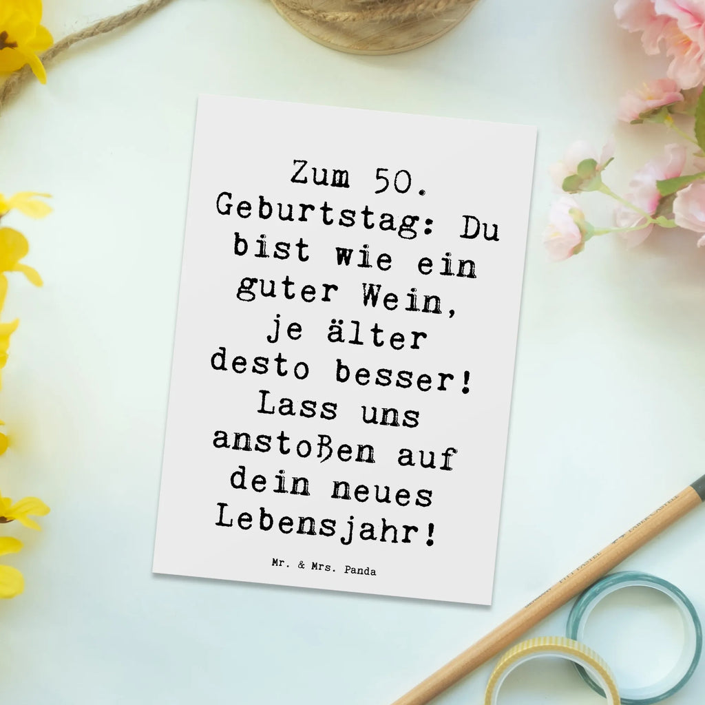 Postkarte Spruch 50. Geburtstag Postkarte, Karte, Geschenkkarte, Grußkarte, Einladung, Ansichtskarte, Geburtstagskarte, Einladungskarte, Dankeskarte, Ansichtskarten, Einladung Geburtstag, Einladungskarten Geburtstag, Geburtstag, Geburtstagsgeschenk, Geschenk