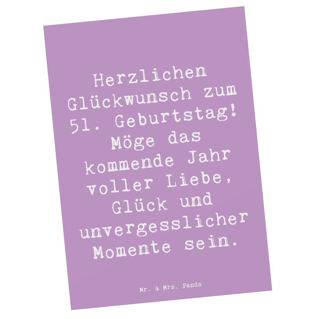 Postkarte Spruch 51. Geburtstag Postkarte, Karte, Geschenkkarte, Grußkarte, Einladung, Ansichtskarte, Geburtstagskarte, Einladungskarte, Dankeskarte, Ansichtskarten, Einladung Geburtstag, Einladungskarten Geburtstag, Geburtstag, Geburtstagsgeschenk, Geschenk