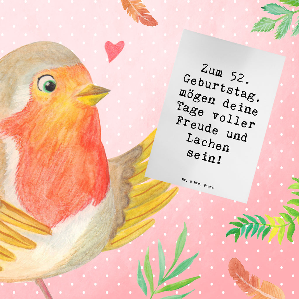 Grußkarte Spruch 52. Geburtstag Freude Grußkarte, Klappkarte, Einladungskarte, Glückwunschkarte, Hochzeitskarte, Geburtstagskarte, Karte, Ansichtskarten, Geburtstag, Geburtstagsgeschenk, Geschenk