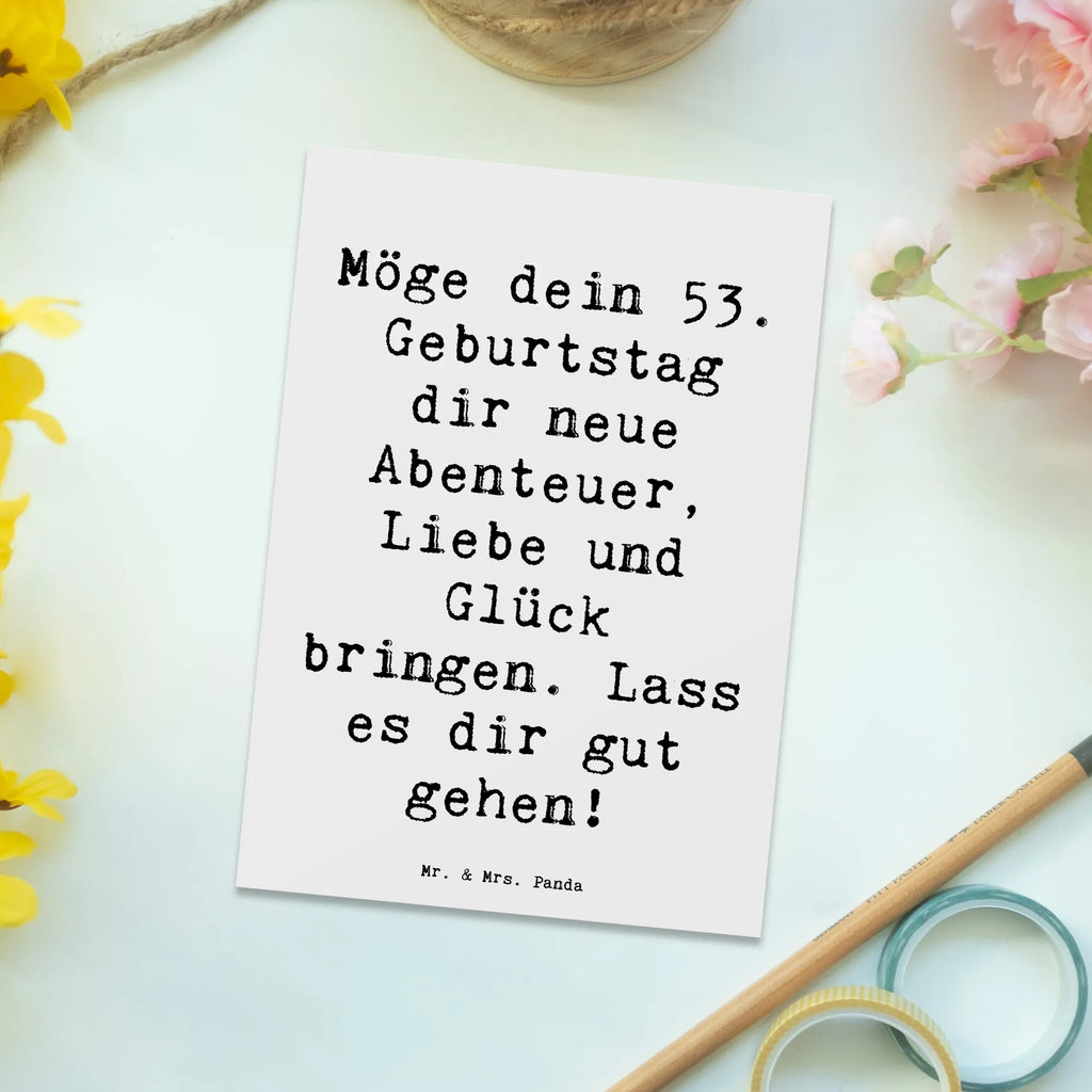 Postkarte Spruch 53. Geburtstag Abenteuer Postkarte, Karte, Geschenkkarte, Grußkarte, Einladung, Ansichtskarte, Geburtstagskarte, Einladungskarte, Dankeskarte, Ansichtskarten, Einladung Geburtstag, Einladungskarten Geburtstag, Geburtstag, Geburtstagsgeschenk, Geschenk