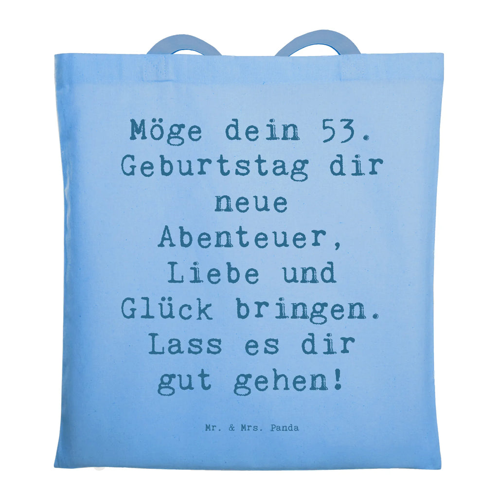 Tragetasche Spruch 53. Geburtstag Abenteuer Beuteltasche, Beutel, Einkaufstasche, Jutebeutel, Stoffbeutel, Tasche, Shopper, Umhängetasche, Strandtasche, Schultertasche, Stofftasche, Tragetasche, Badetasche, Jutetasche, Einkaufstüte, Laptoptasche, Geburtstag, Geburtstagsgeschenk, Geschenk