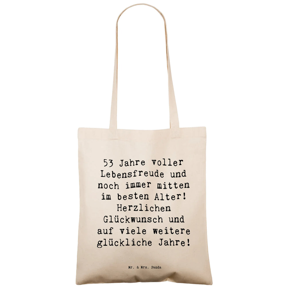 Tragetasche Spruch 53. Geburtstag Freude Beuteltasche, Beutel, Einkaufstasche, Jutebeutel, Stoffbeutel, Tasche, Shopper, Umhängetasche, Strandtasche, Schultertasche, Stofftasche, Tragetasche, Badetasche, Jutetasche, Einkaufstüte, Laptoptasche, Geburtstag, Geburtstagsgeschenk, Geschenk