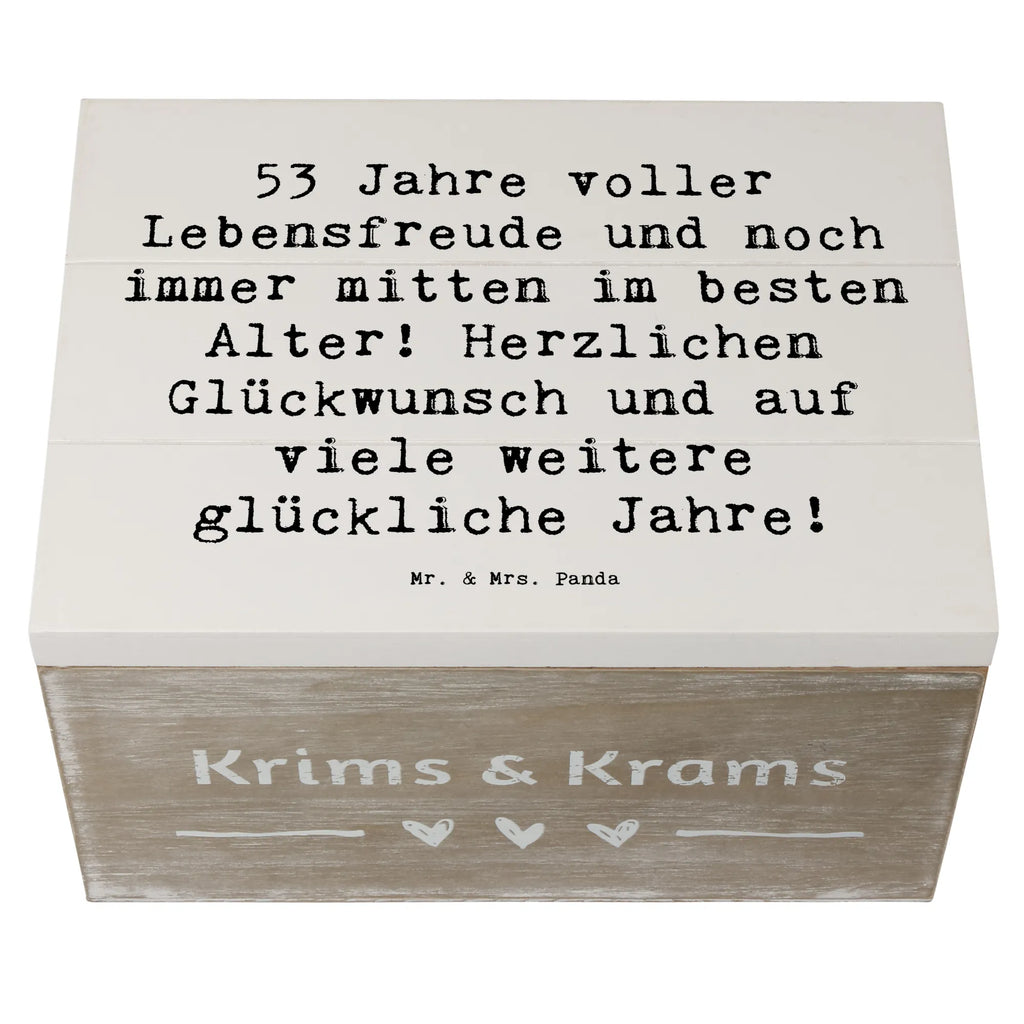 Holzkiste Spruch 53. Geburtstag Freude Holzkiste, Kiste, Schatzkiste, Truhe, Schatulle, XXL, Erinnerungsbox, Erinnerungskiste, Dekokiste, Aufbewahrungsbox, Geschenkbox, Geschenkdose, Geburtstag, Geburtstagsgeschenk, Geschenk