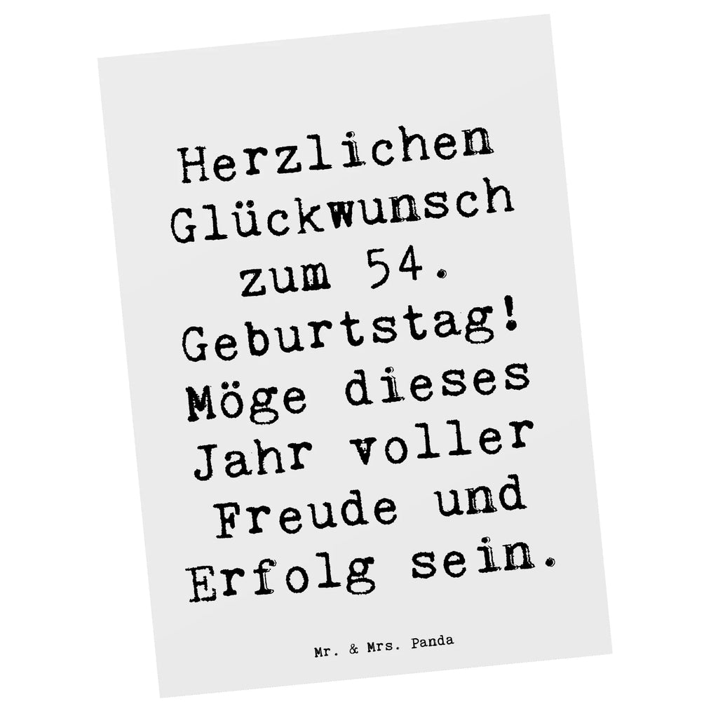 Postkarte Spruch 54. Geburtstag Freude Erfolg Postkarte, Karte, Geschenkkarte, Grußkarte, Einladung, Ansichtskarte, Geburtstagskarte, Einladungskarte, Dankeskarte, Ansichtskarten, Einladung Geburtstag, Einladungskarten Geburtstag, Geburtstag, Geburtstagsgeschenk, Geschenk