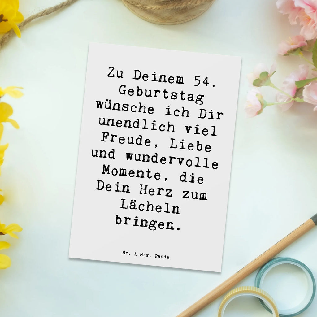 Postkarte Spruch 54. Geburtstag Freude Postkarte, Karte, Geschenkkarte, Grußkarte, Einladung, Ansichtskarte, Geburtstagskarte, Einladungskarte, Dankeskarte, Ansichtskarten, Einladung Geburtstag, Einladungskarten Geburtstag, Geburtstag, Geburtstagsgeschenk, Geschenk