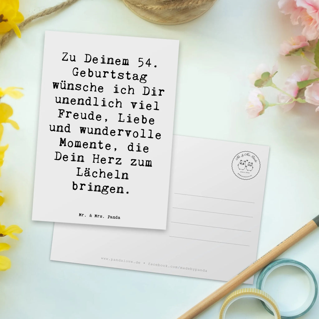 Postkarte Spruch 54. Geburtstag Freude Postkarte, Karte, Geschenkkarte, Grußkarte, Einladung, Ansichtskarte, Geburtstagskarte, Einladungskarte, Dankeskarte, Ansichtskarten, Einladung Geburtstag, Einladungskarten Geburtstag, Geburtstag, Geburtstagsgeschenk, Geschenk