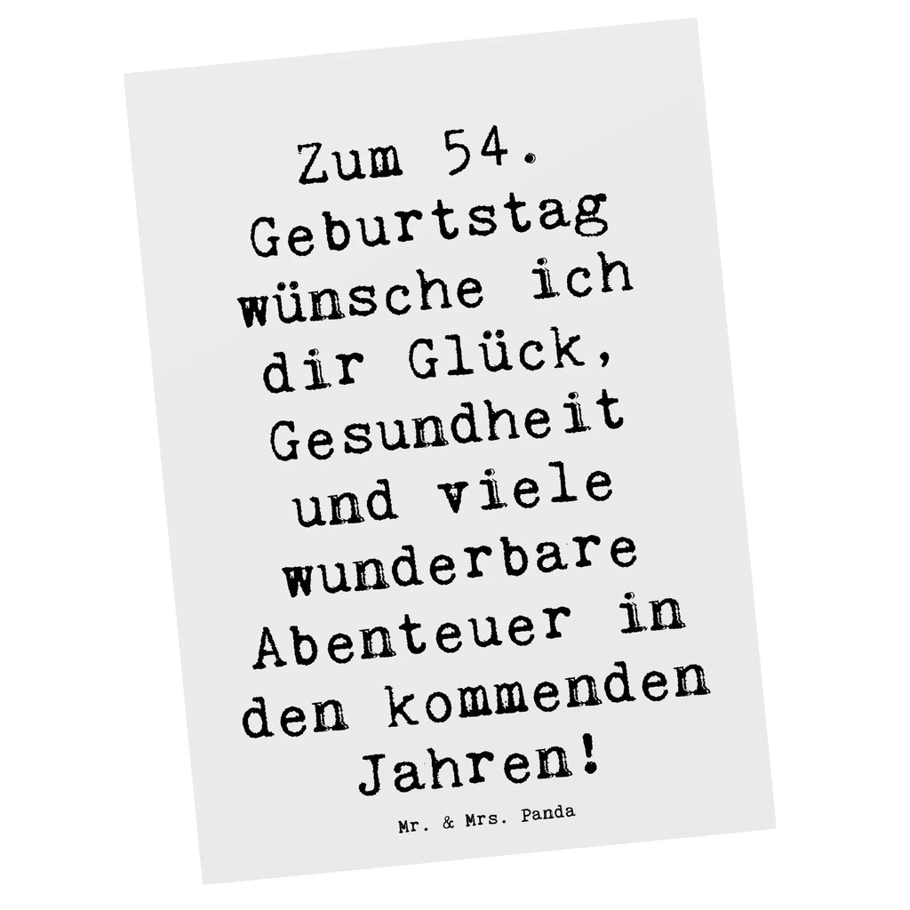 Postkarte Spruch 54. Geburtstag Postkarte, Karte, Geschenkkarte, Grußkarte, Einladung, Ansichtskarte, Geburtstagskarte, Einladungskarte, Dankeskarte, Ansichtskarten, Einladung Geburtstag, Einladungskarten Geburtstag, Geburtstag, Geburtstagsgeschenk, Geschenk