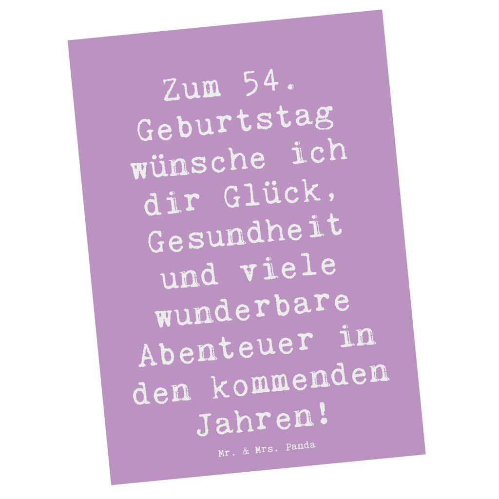 Postkarte Spruch 54. Geburtstag Postkarte, Karte, Geschenkkarte, Grußkarte, Einladung, Ansichtskarte, Geburtstagskarte, Einladungskarte, Dankeskarte, Ansichtskarten, Einladung Geburtstag, Einladungskarten Geburtstag, Geburtstag, Geburtstagsgeschenk, Geschenk