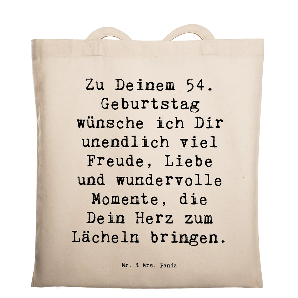 Tragetasche Spruch 54. Geburtstag Freude Beuteltasche, Beutel, Einkaufstasche, Jutebeutel, Stoffbeutel, Tasche, Shopper, Umhängetasche, Strandtasche, Schultertasche, Stofftasche, Tragetasche, Badetasche, Jutetasche, Einkaufstüte, Laptoptasche, Geburtstag, Geburtstagsgeschenk, Geschenk