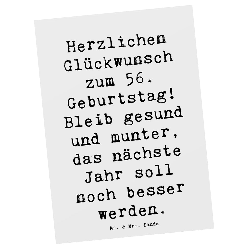 Postkarte Spruch 56. Geburtstag Freude Postkarte, Karte, Geschenkkarte, Grußkarte, Einladung, Ansichtskarte, Geburtstagskarte, Einladungskarte, Dankeskarte, Ansichtskarten, Einladung Geburtstag, Einladungskarten Geburtstag, Geburtstag, Geburtstagsgeschenk, Geschenk