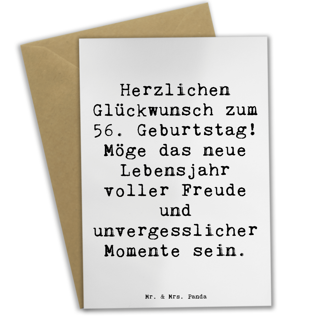 Grußkarte Spruch 56. Geburtstag Freude Grußkarte, Klappkarte, Einladungskarte, Glückwunschkarte, Hochzeitskarte, Geburtstagskarte, Karte, Ansichtskarten, Geburtstag, Geburtstagsgeschenk, Geschenk