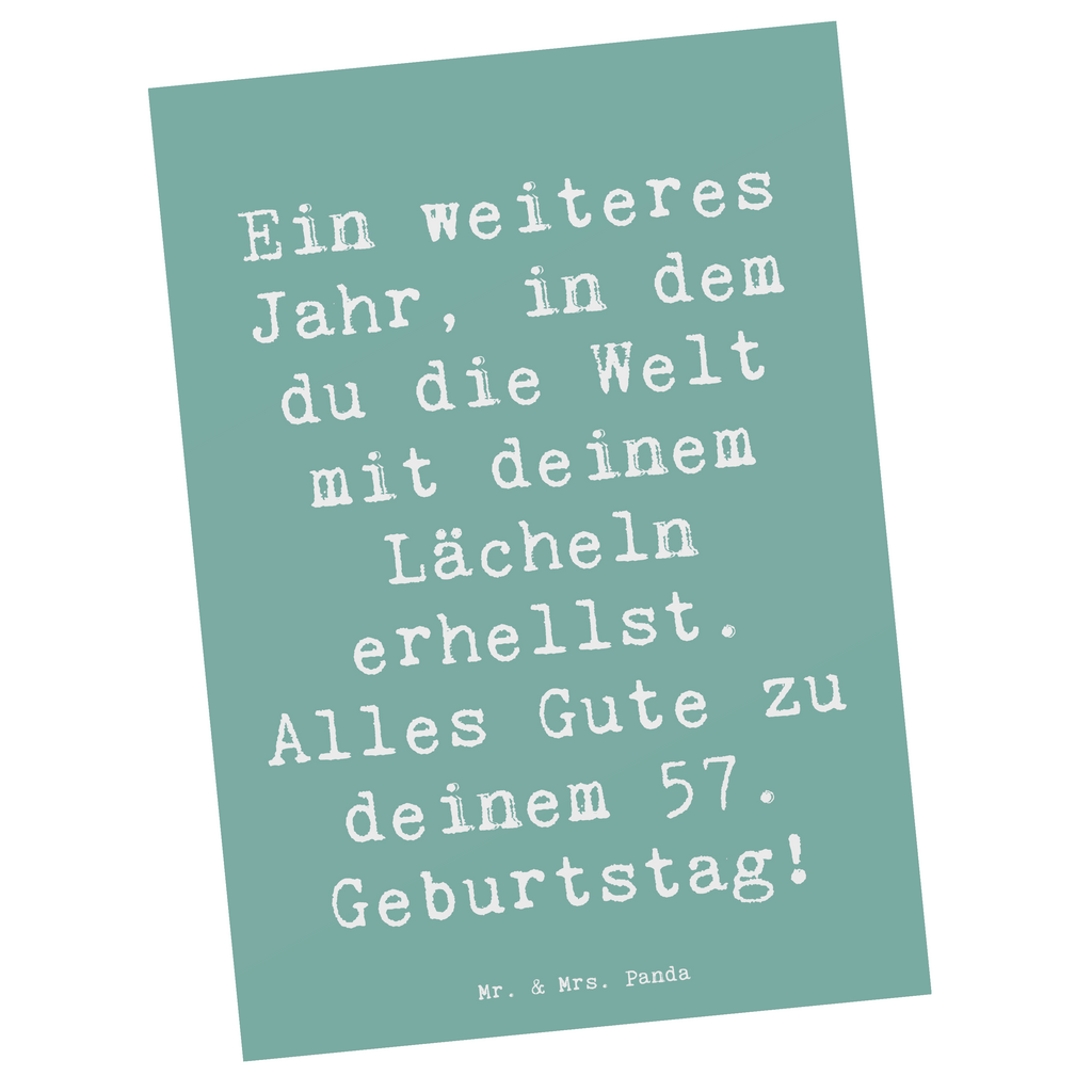 Postkarte Spruch 57. Geburtstag Lächeln Postkarte, Karte, Geschenkkarte, Grußkarte, Einladung, Ansichtskarte, Geburtstagskarte, Einladungskarte, Dankeskarte, Ansichtskarten, Einladung Geburtstag, Einladungskarten Geburtstag, Geburtstag, Geburtstagsgeschenk, Geschenk